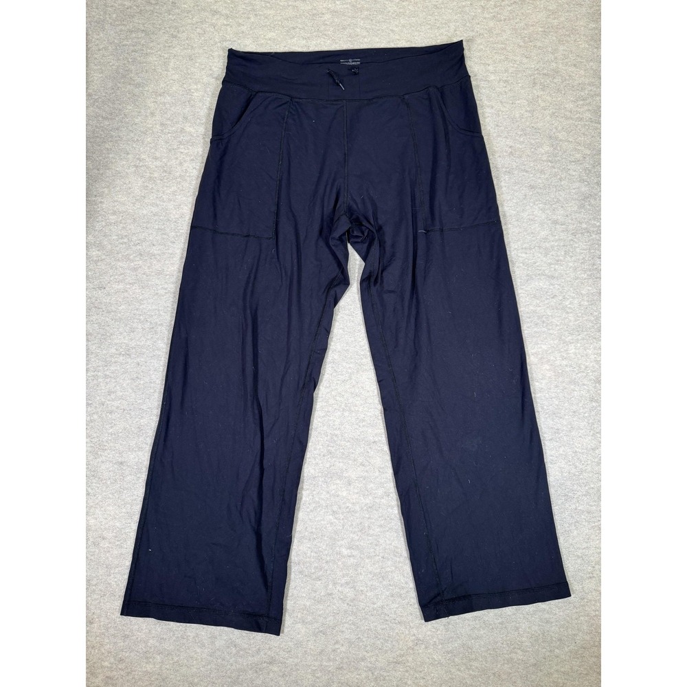 Lululemon Sweatpants Unisex 32 Black Wide Leg Drawstring Pockets Yoga Lounge